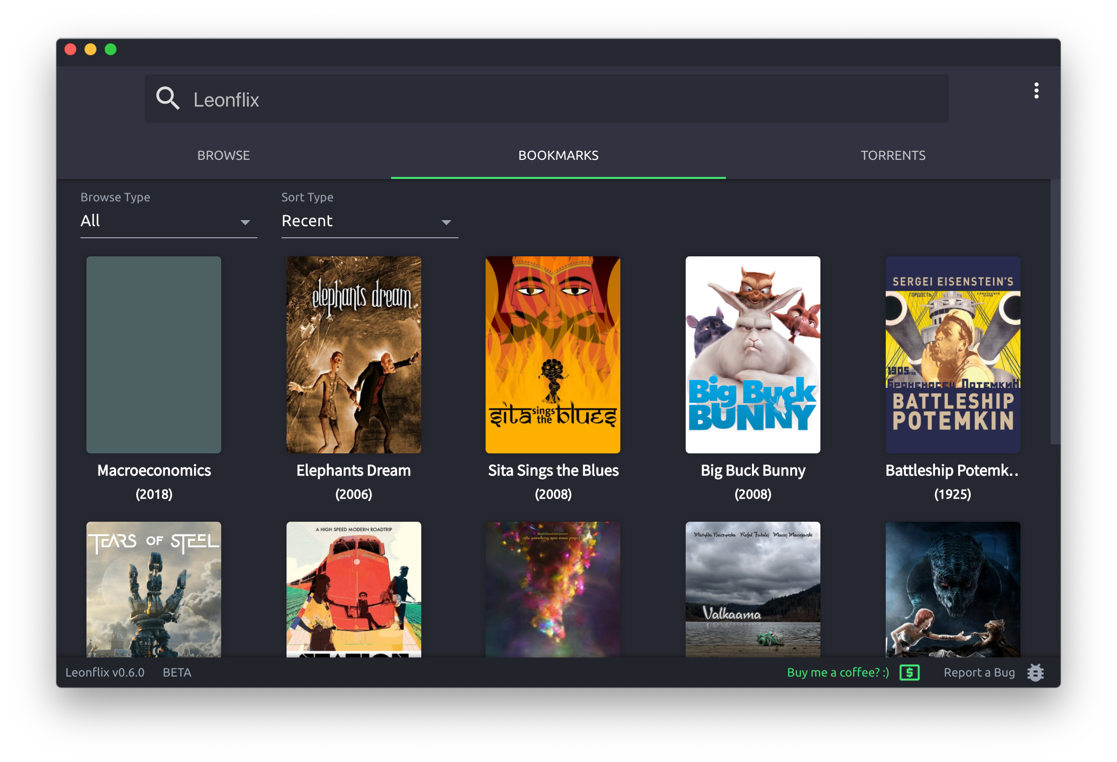 Screenshot of Leonflix